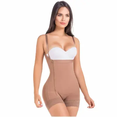 Postpartum Faja Open Breast Shapewear Bodysuit